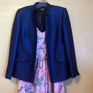 Vintage blazer Kasper suites brand petite size 10 blue shimmer blazer